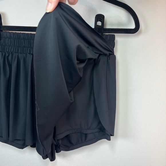 Luogongzi Women's 2 in 1 Flowy Running Shorts Black Pull On Stretch Gym Sz Large - Picture 5 of 11